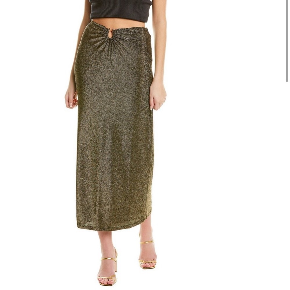 Charlie Holiday skirt XS metallic black gold